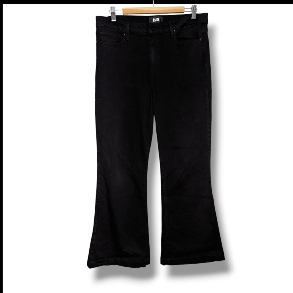 Paige Genevieve Flare Jeans Women's Size 32 Black High Rise Stretch